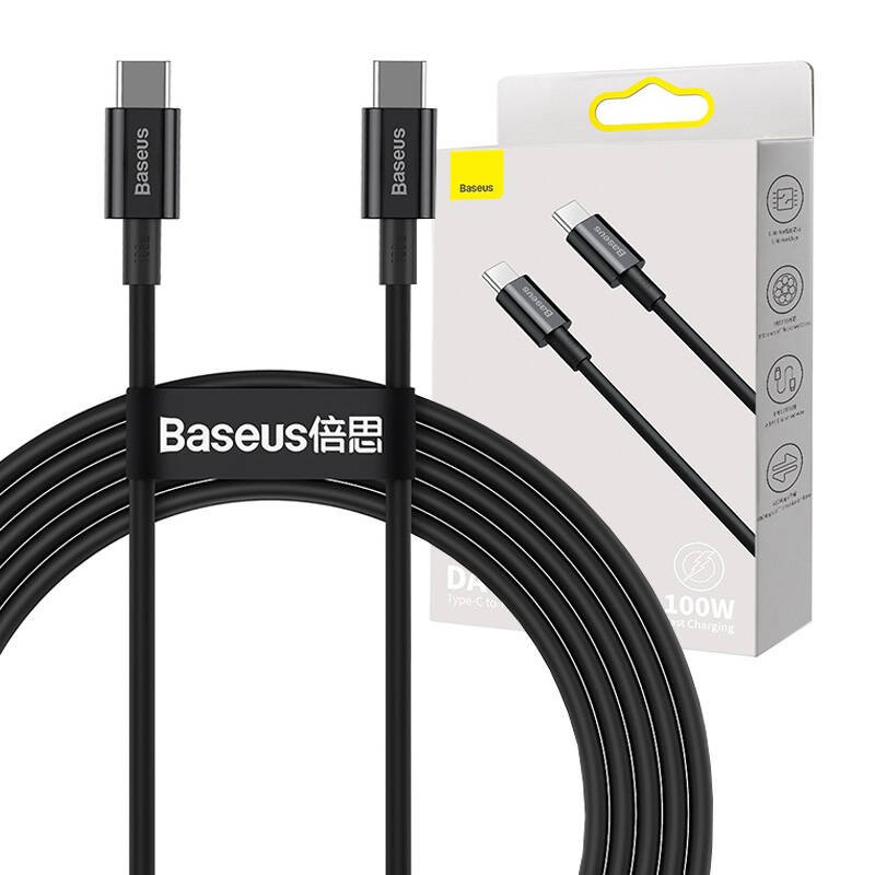 Baseus Superior serijos kabelis USB-C į USB-C, 100 W, 2 m (juodas)