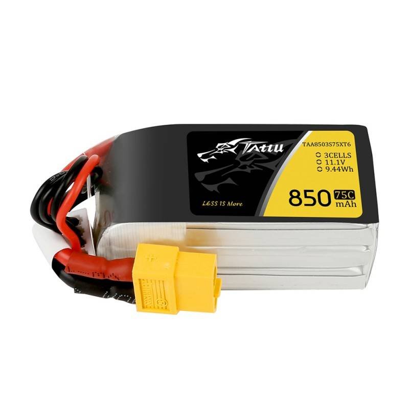 Baterija Tattu 850 mAh 11,1 V 75C 3S1P konektorius XT60