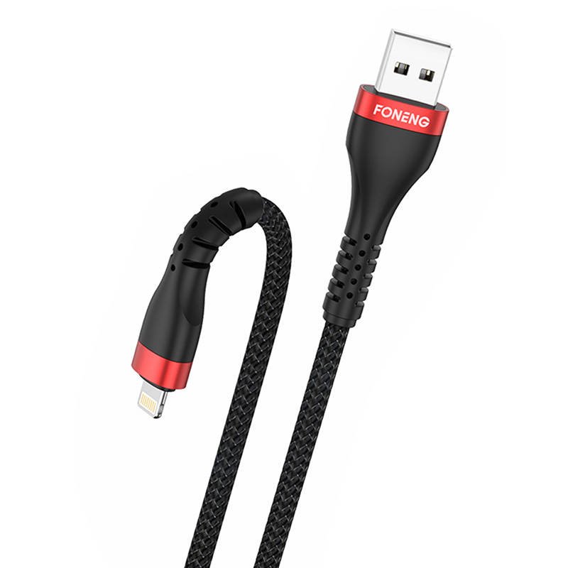 Foneng kabelis iš USB į Lightning, X82 iPhone 3A, 1 m (juodas)