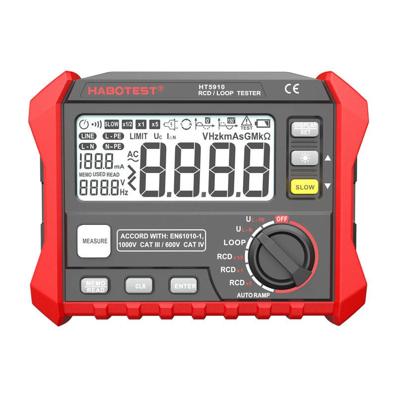 Skaitmeninis RCD / kontūro varžos testeris Habotest HT5910