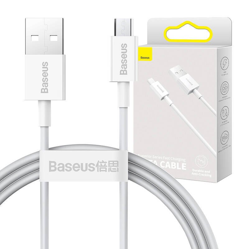 Baseus Superior serijos kabelis USB į micro USB, 2A, 1 m (baltas)
