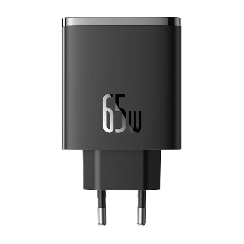 Sieninis įkroviklis Baseus OS-Cube Pro 2xUSB-C + USB, 65 W (juodas)
