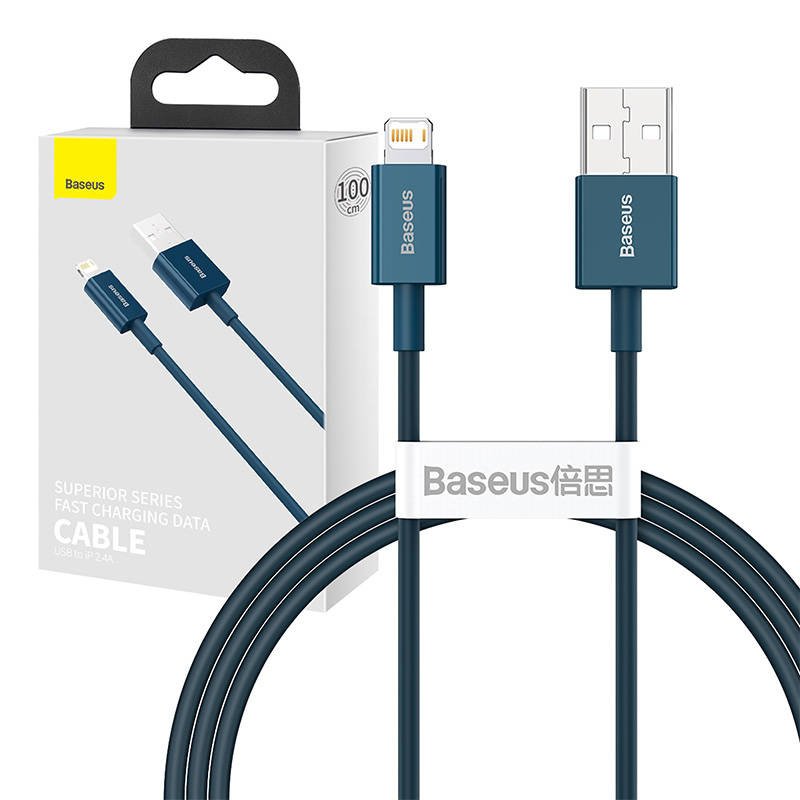 Baseus Superior serijos kabelis USB - iP 2,4A 1 m (mėlynas)