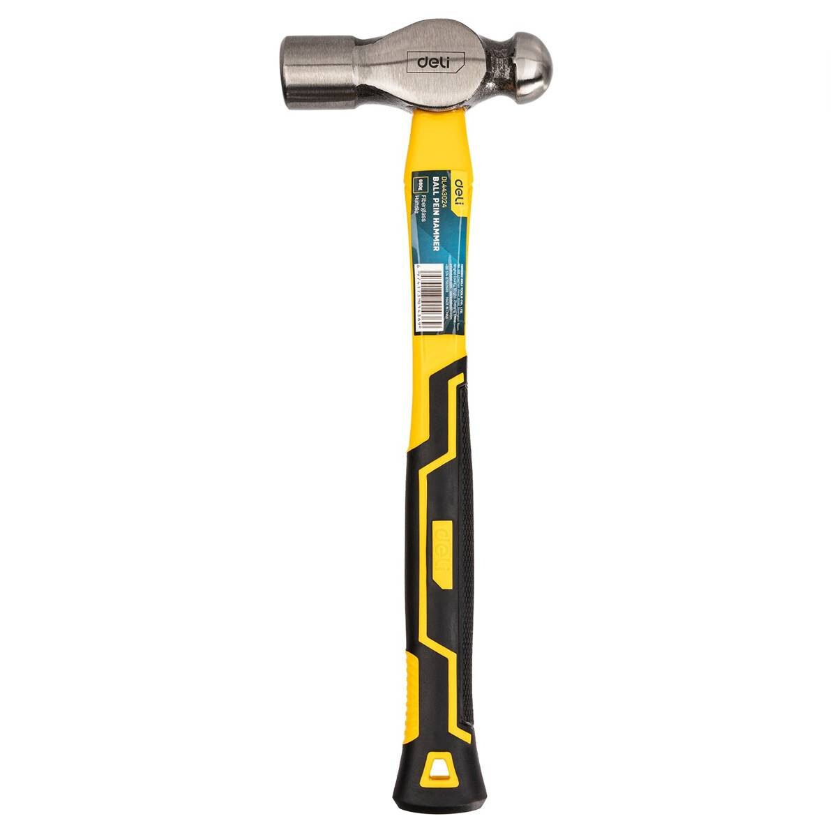 Plaktukas su apvalia galvute Deli Tools EDL443024, 0.68 kg (geltonas)