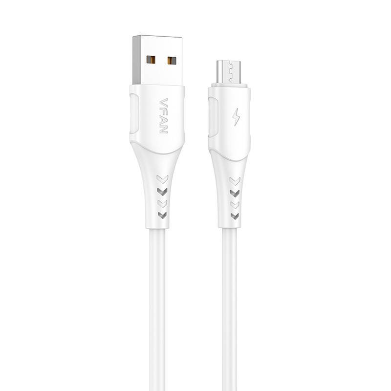 VFAN Colorful X12, 3A, 1 m (baltas) USB ir Micro USB kabelis VFAN Colorful X12, 3A, 1 m (baltas)