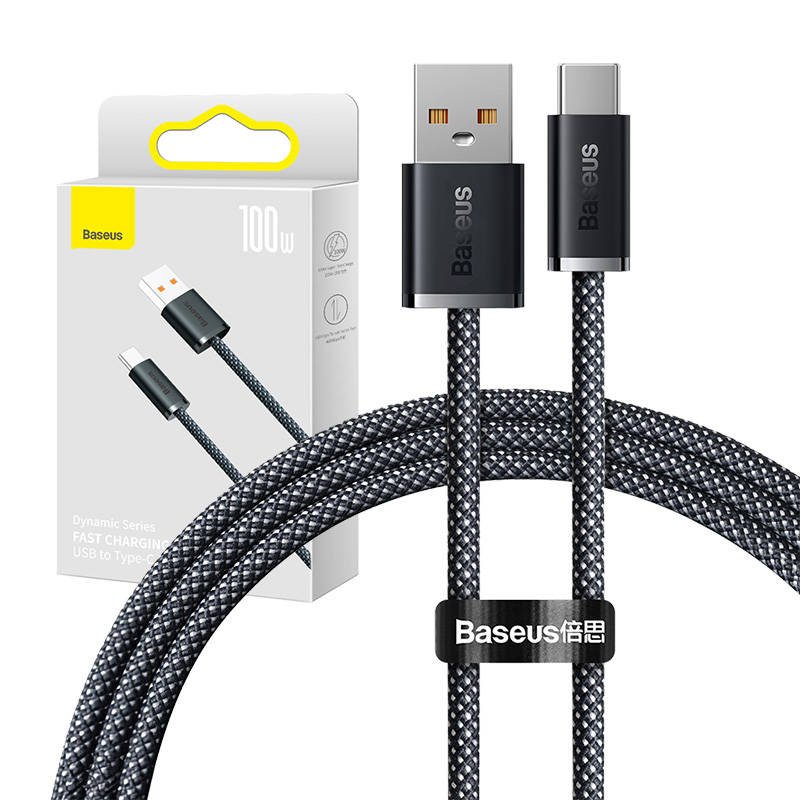 Kabelis iš USB į USB-C Baseus Dynamic Series, 100 W, 1 m (pilkas)