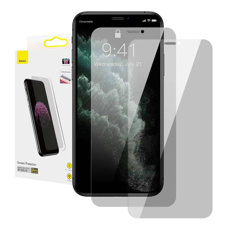 Baseus 0,3 mm ekrano apsauga (2 vnt. pakuotė), skirta iPhone XR/11 6,1 colio