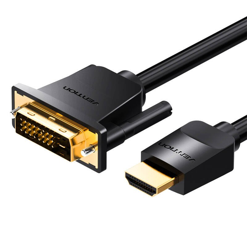 HDMI į DVI (24+1) kabelis Vention ABFBF 1m, 4K 60Hz / 1080P 60Hz (Juodas)