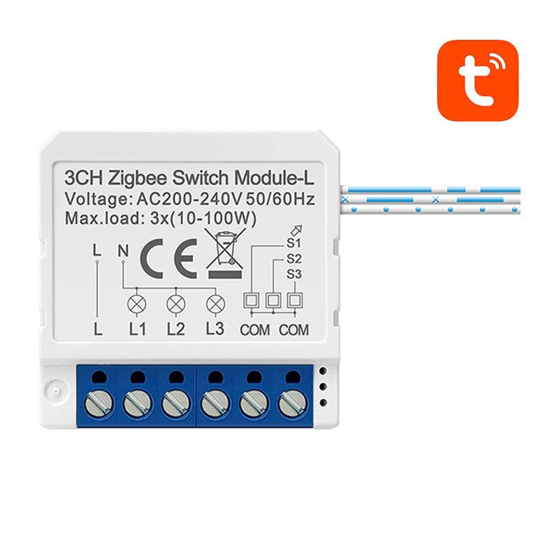 Išmanusis jungiklio modulis ZigBee Avatto LZWSM16-W3 be neutralo TUYA