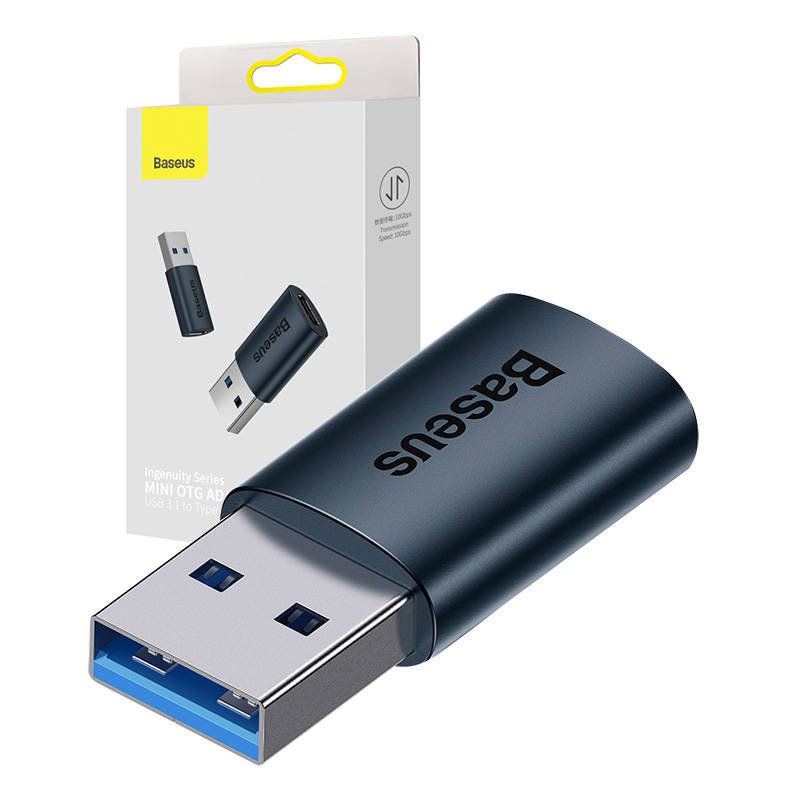 Baseus Ingenuity USB-A į USB-C adapteris OTG (mėlynas)