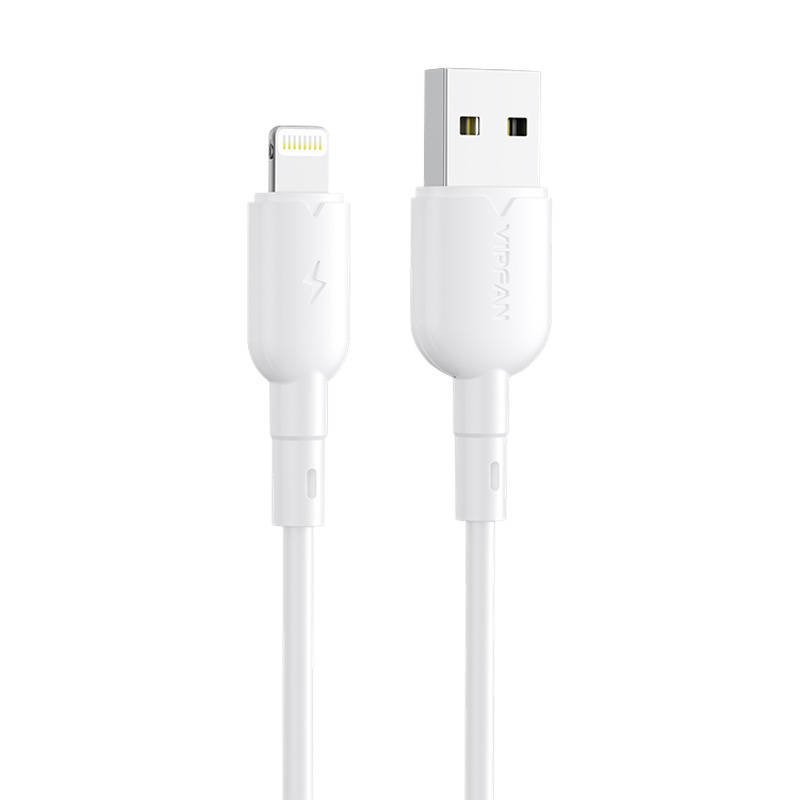 USB ir Lightning kabelis VFAN Colorful X11, 3A, 1 m (baltas)