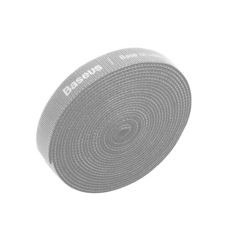 Baseus vaivorykštės apskritimo velcro dirželiai 3 m pilkos spalvos