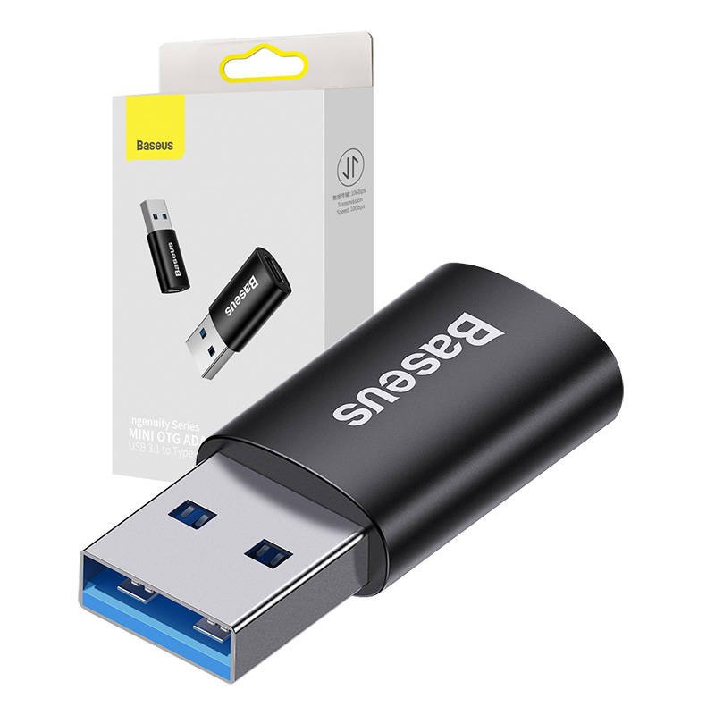 Baseus Ingenuity USB-A į USB-C adapteris OTG (juodas)