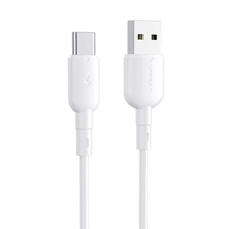 USB ir USB-C kabelis VFAN Colorful X11, 3A, 1 m (baltas)