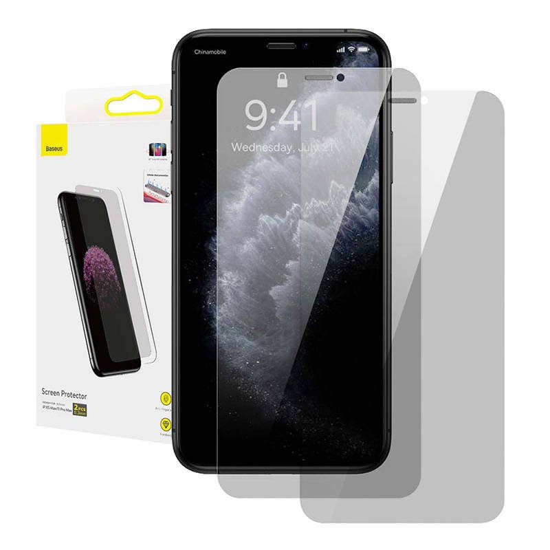 Baseus 0,3 mm ekrano apsauga (2 vnt. pakuotė), skirta iPhone XS Max/11 Pro Max 6,5 colio