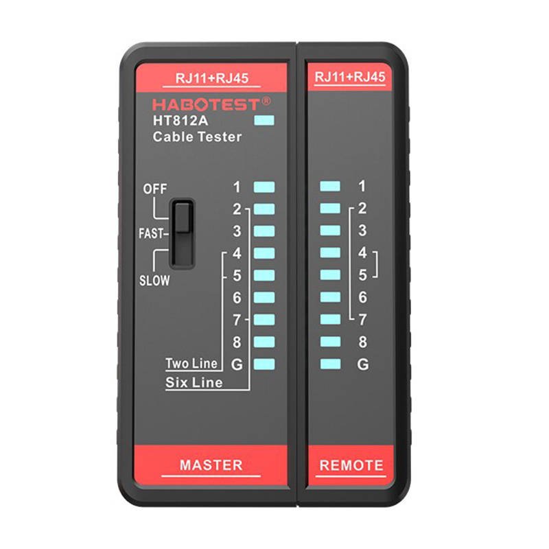 Tinklo kabelių testeris Habotest HT812A RJ45/RJ14/RJ12/RJ9