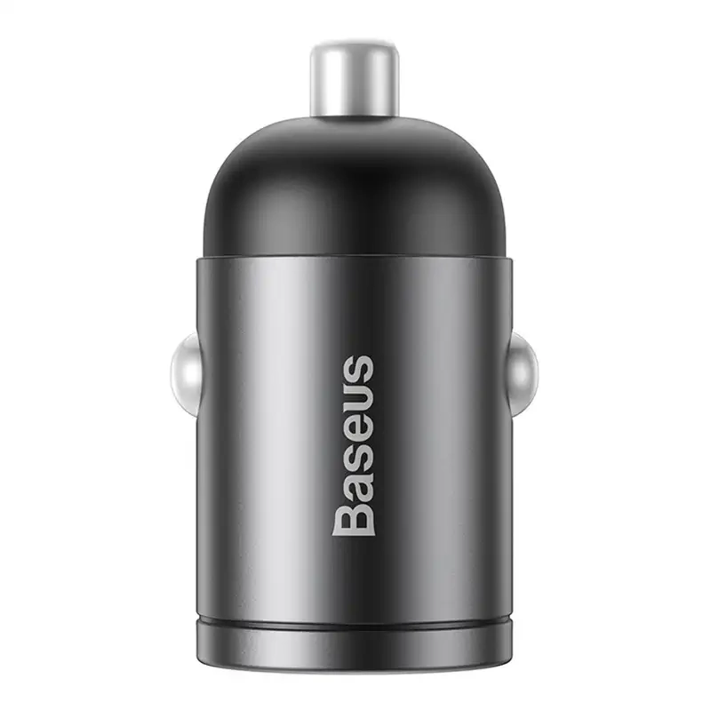 Baseus Tiny Star Mini greitojo įkrovimo automobilinis įkroviklis USB prievadas 30W pilkas
