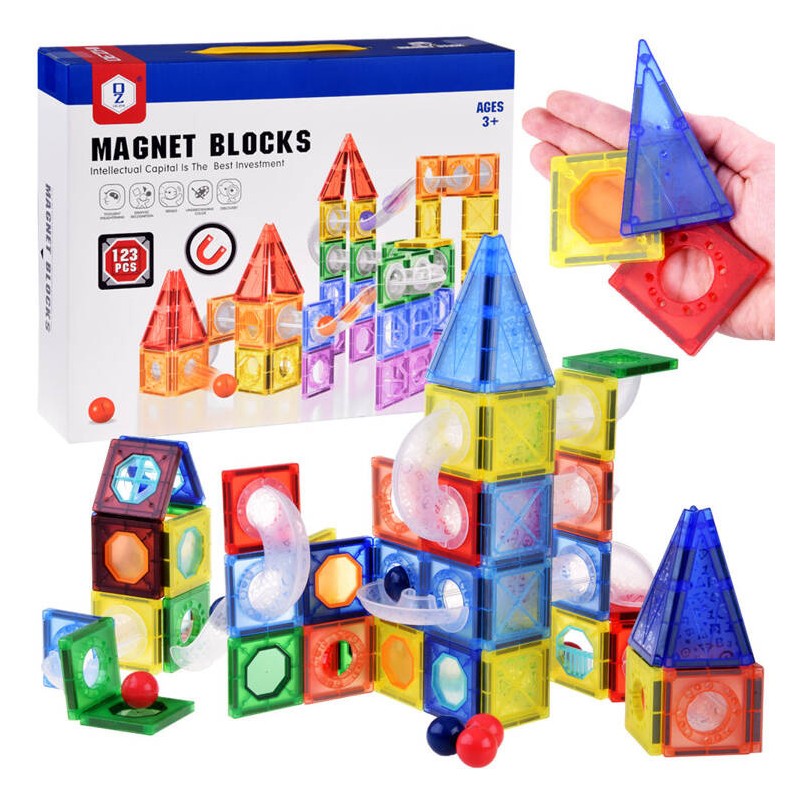 Magnetiniai blokai 123 dalių rutulinis takelis ZA4719