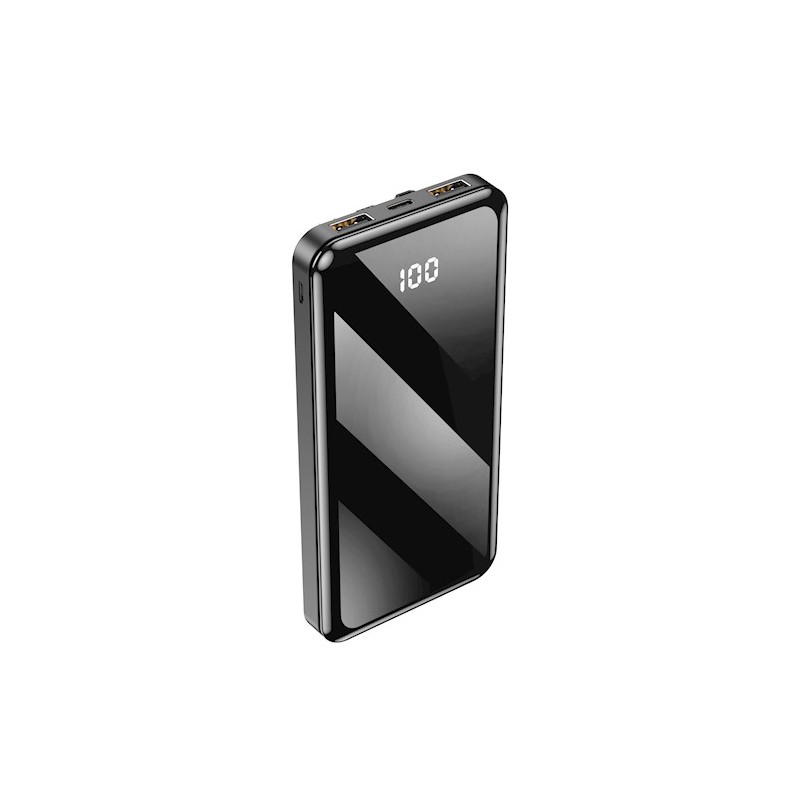 Forever įkraunama baterija TB-411 ALLin1 10000 mAh su laidais USB-C + Lightning + microUSB juoda