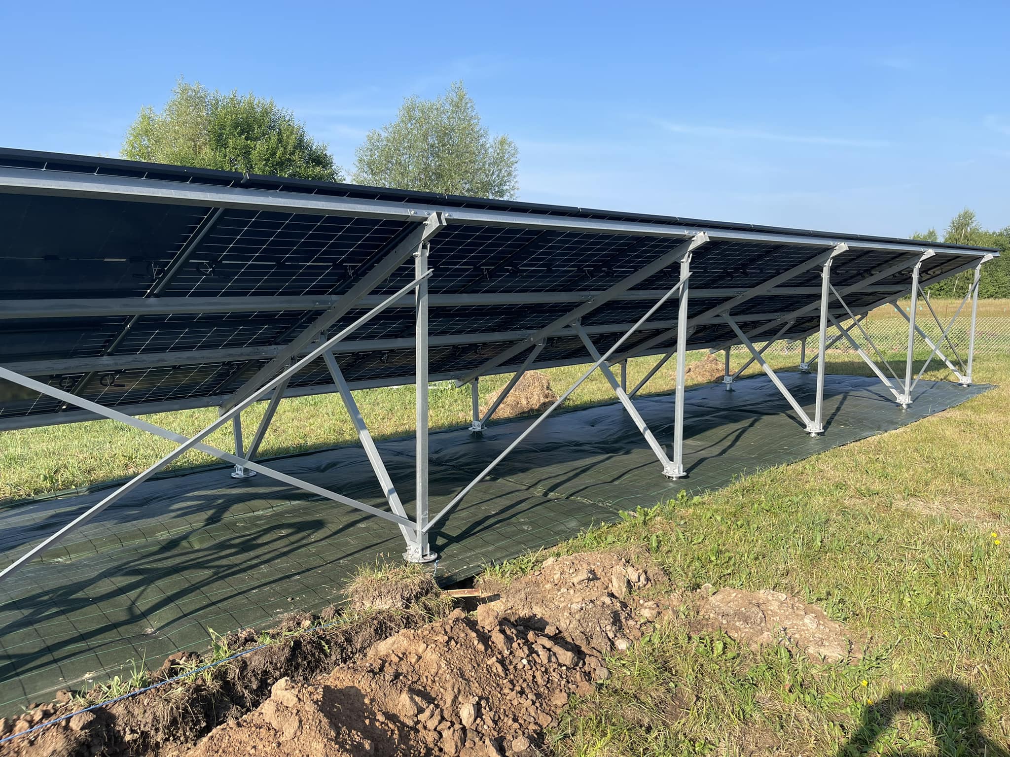 Antžeminės saulės elektrinės konstrukcija 10 kW (24 moduliams)