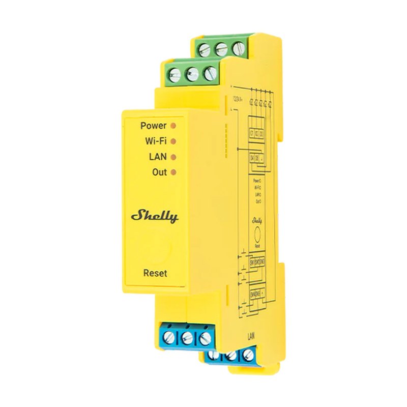 Shelly RGBWW Pro WiFi 4 kanalų DIN bėgelio apšvietimo valdiklis
