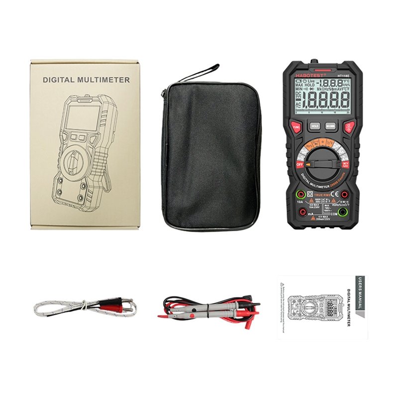 Habotest HT118E universalus skaitmeninis multimetras True RMS NCV