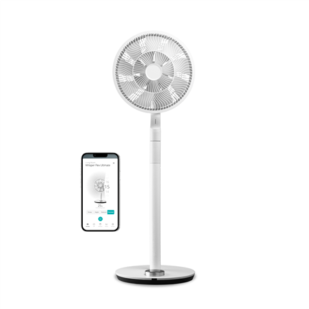 Duux | Fan | Whisper Flex Ultimate Smart | Stand Fan | White | Diameter 34 cm | Number of speeds 30 | Oscillation | 3-26 W | Remote control|DXCF51
