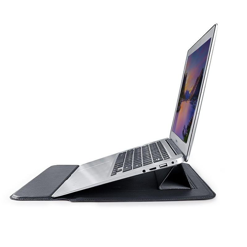 "Devia" nešiojamojo kompiuterio "MacBook" laikiklio krepšys "Ultra-Thin 15,4", atsparus vandeniui, PU oda, juodas
