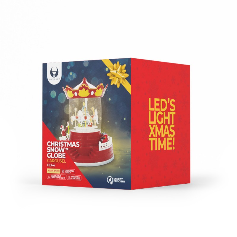 Kalėdų sniego gaublio žibintas CAROUSEL FLX-4 Forever Light
