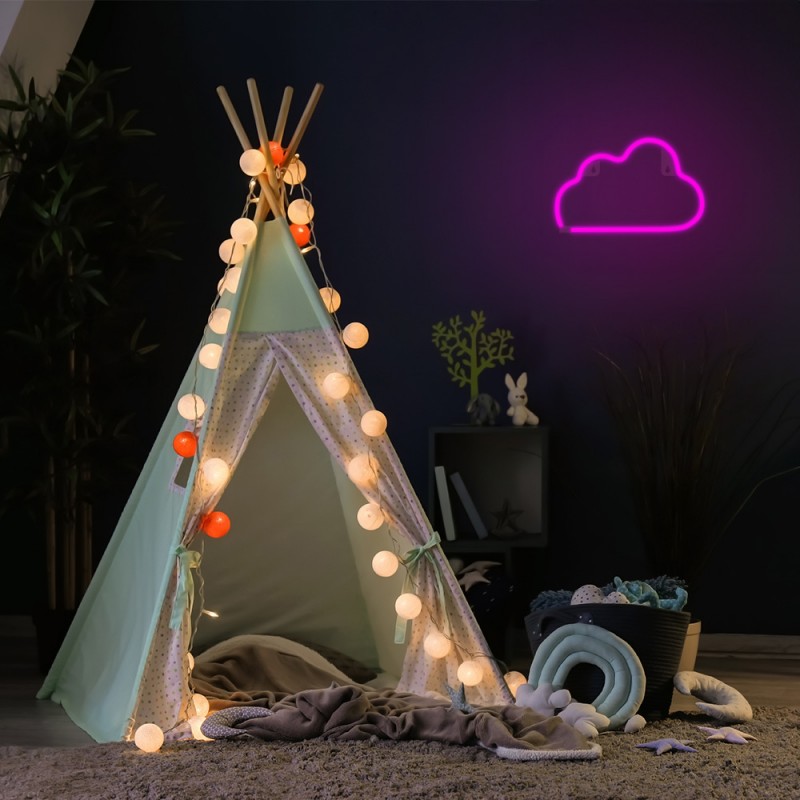 Neoninė LED lemputė CLOUD rožinė NNE25 Neolia