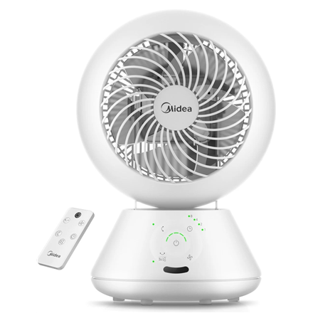 Midea Fan | MDF24JRW TurboForce | Table Fan | White | Number of speeds 5 | Oscillation | Remote control|MDF24JRW