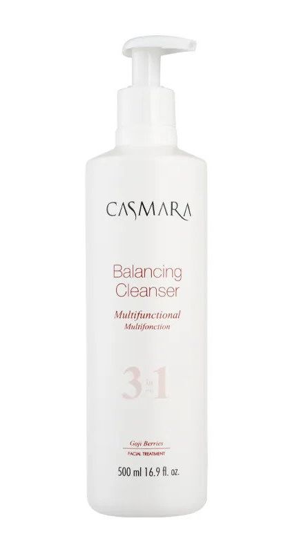 Prausiklis veido odai Casmara Balancing Cleanser Multifunctional 3 in 1 CASA91004, skirtas visų tipų odai, su Gojos uogų ekstraktu, 500 ml