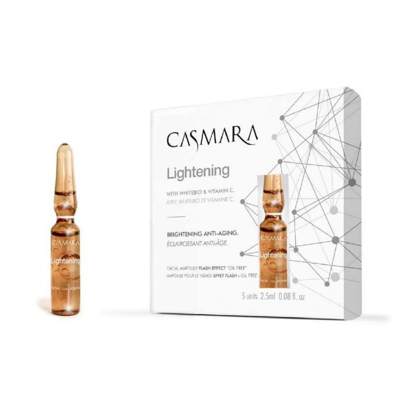 Ampulės veido odai Casmara Lightening Ampoules CASA00012, drėkinančios, skaistinančios veido odą, 2.5 ml, 5 vnt