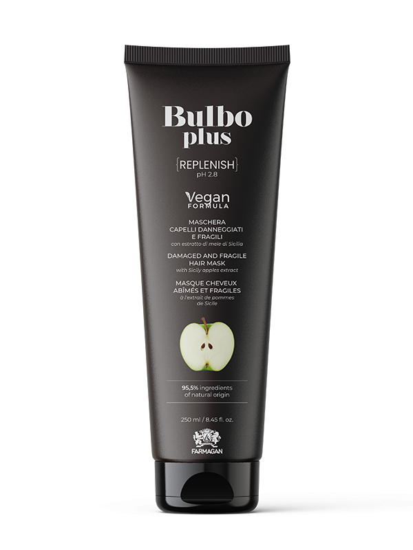 Kaukė pažeistiems ir trapiems plaukams su Sicilijos obuolių ekstraktu BULBO PLUS REPLENISH 250 ml.