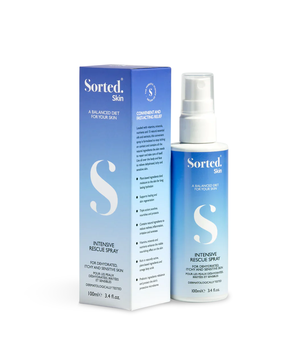 Sorted Skin Intensive Rescue Spray – Intensyvaus poveikio purškiklis niežtinčiai odai