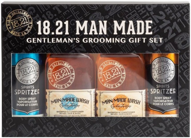 Plaukų ir kūno priežiūros priemonių rinkinys vyrams 18.21 Man Made BHB Gift Set Absolute Mahogany & Noble Oud GSWSAMNO