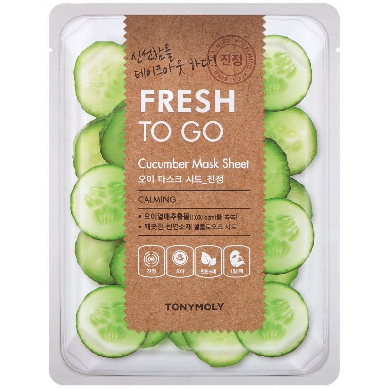 Veido kaukė TONYMOLY Fresh To Go Cucumber Mask Sheet TM00002359, raminanti