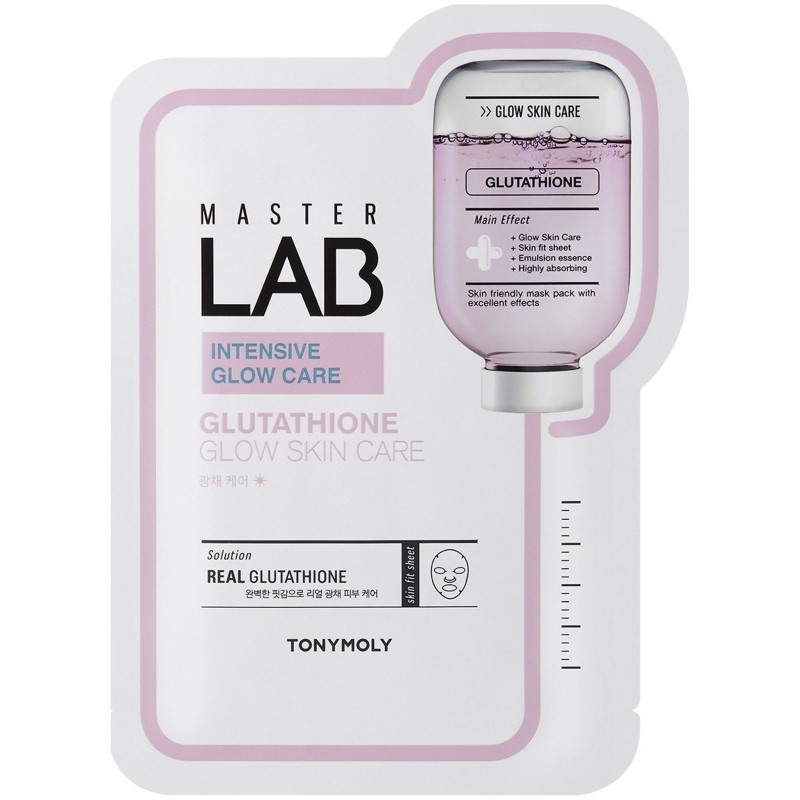 Veido kaukė TONYMOLY Master Lab Sheet Mask Gluthatione TM00005969, suteikianti spindesio, 19 g