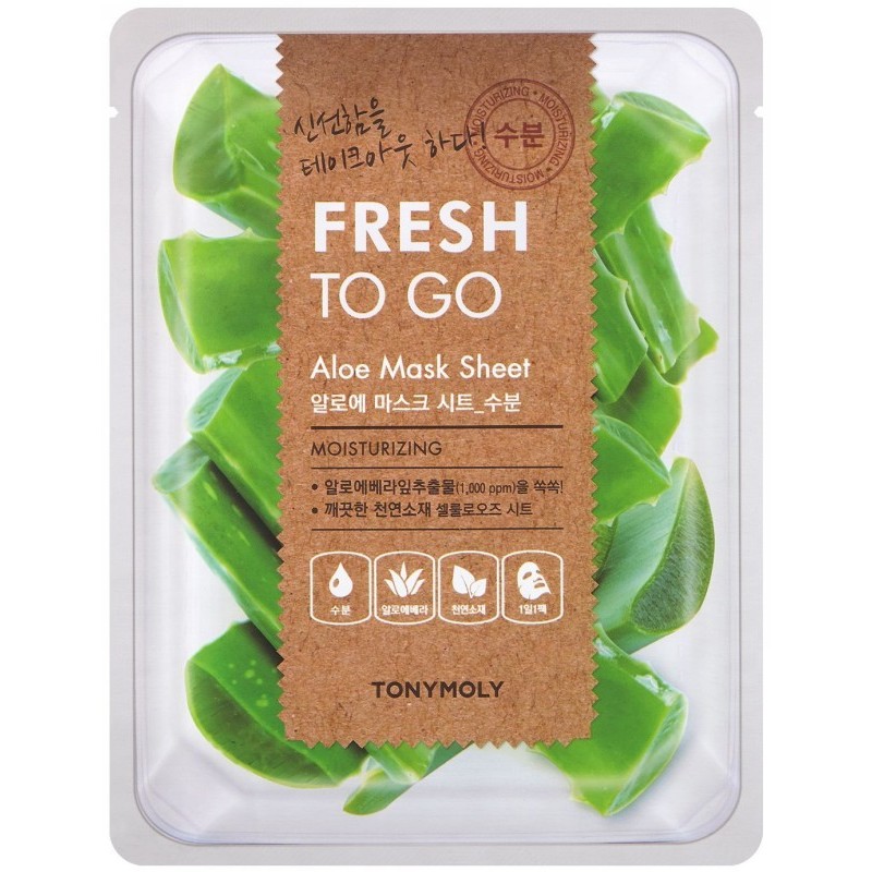 Veido kaukė TONYMOLY Fresh To Go Aloe Mask Sheet TM00002356, drėkinanti