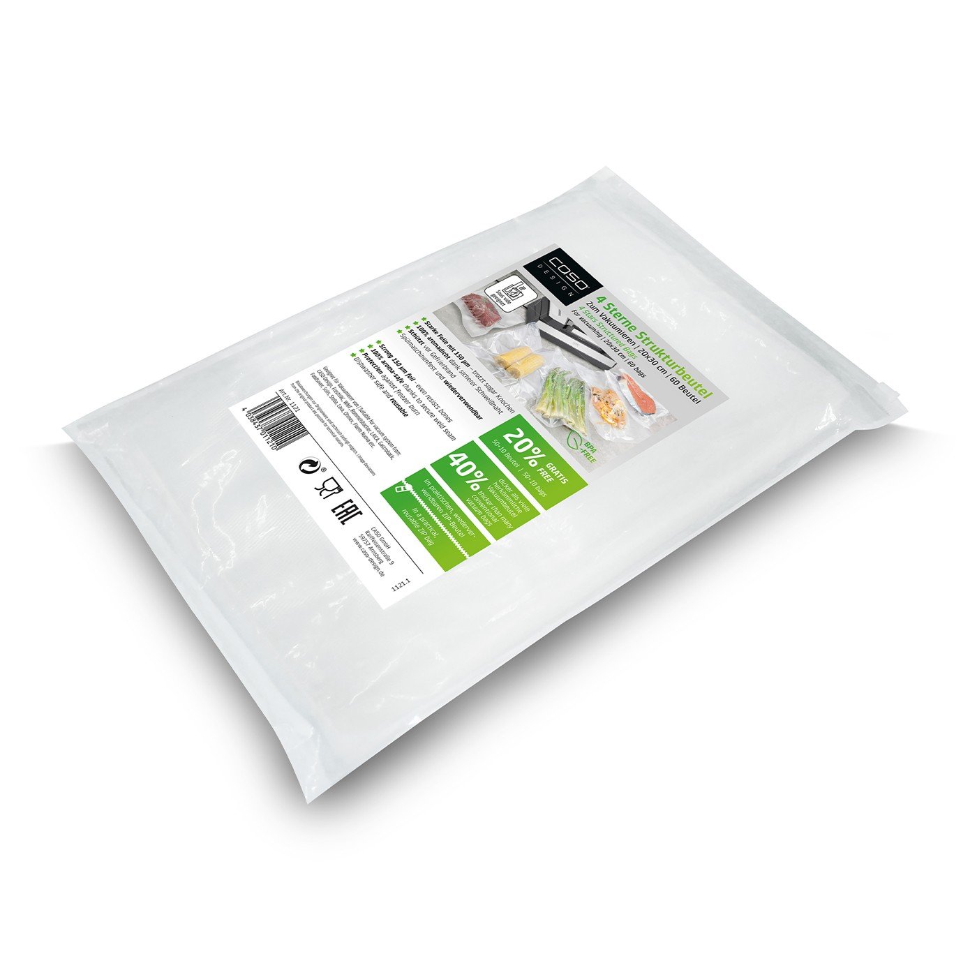 Caso | 4 Stars Structured Bags 20x30 cm | 60 pcs Caso | 4 Stars Structured Bags 20x30 cm | 60 pcs