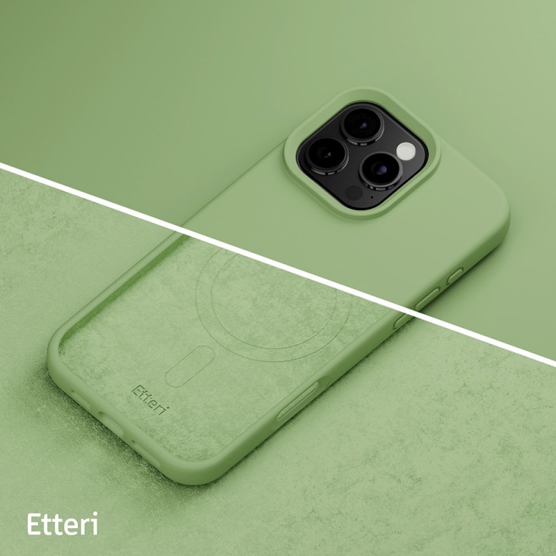 "Etteri" silikoninis magnetinis dėklas "iPhone 16 Pro 6,3", šviesiai žalias