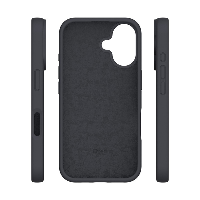 "Etteri" silikoninis dėklas iPhone 16 6,1 juodas