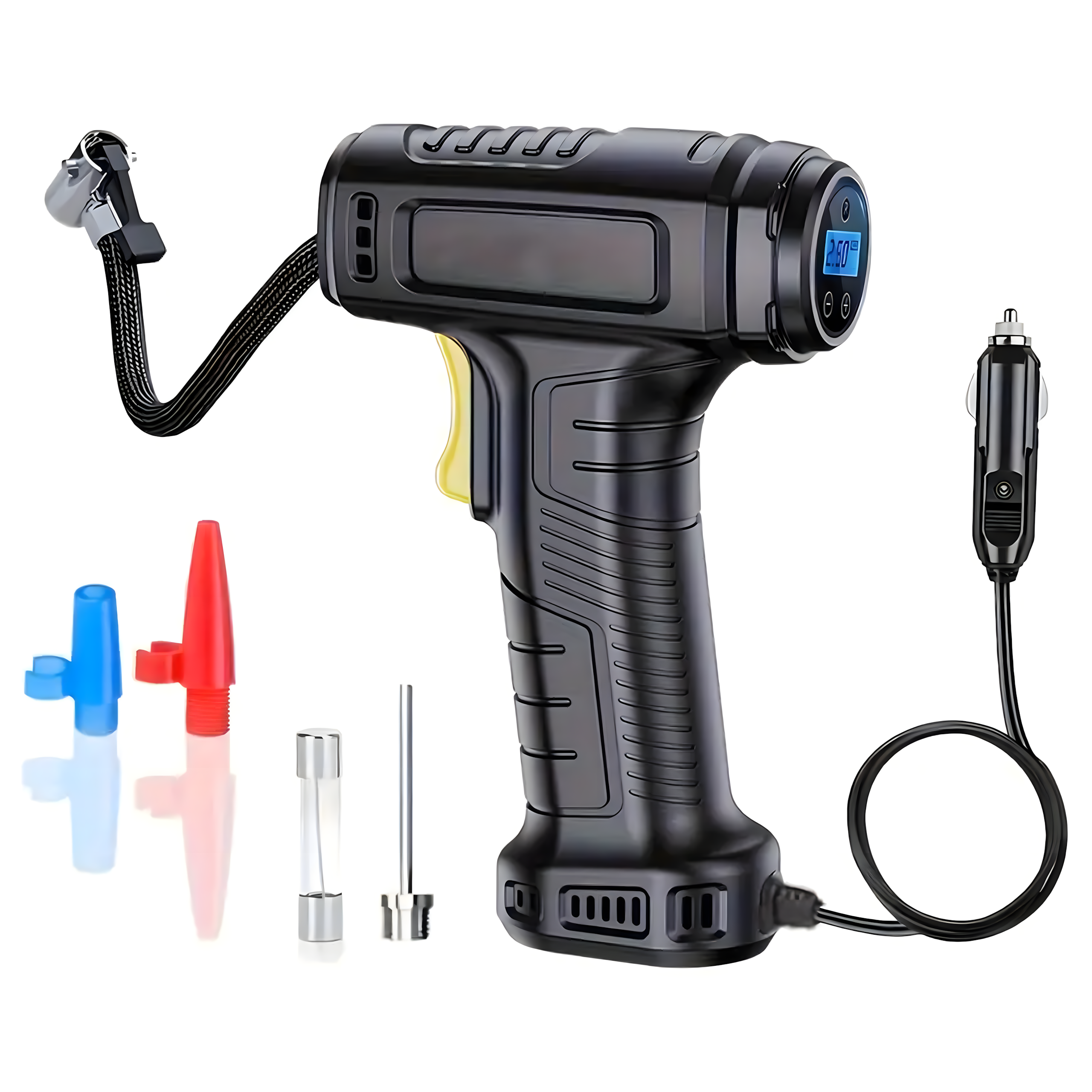 Automobilinis kompresorius su LED ir LCD
