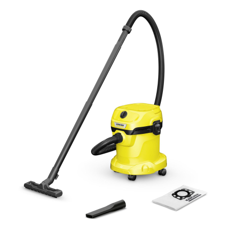 Vacuum Cleaner|KARCHER|Wet and dry vacuum cleaner WD 2 Plus V-15/4/18|Car cleaning|1000 Watts|Suction power 220W|Capacity 15 l|Noise 74 dB|Yellow|Weight 4.3 kg|1.628-003.0|1.628-003.0