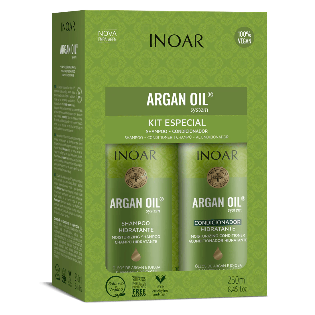 INOAR Argan Oil Duo Kit - intensyviai drėkinantis rinkinys su Argano aliejumi INOAR Argan Oil Duo Kit - intensyviai drėkinantis rinkinys su Argano aliejumi