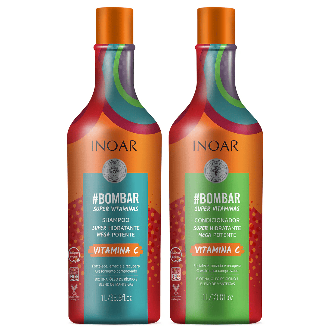 INOAR Bombar Super Vitamin Duo Kit - rinkinys praturtintas vitaminais 2x1000 ml INOAR Bombar Super Vitamin Duo Kit - rinkinys praturtintas vitaminais 2x1000 ml