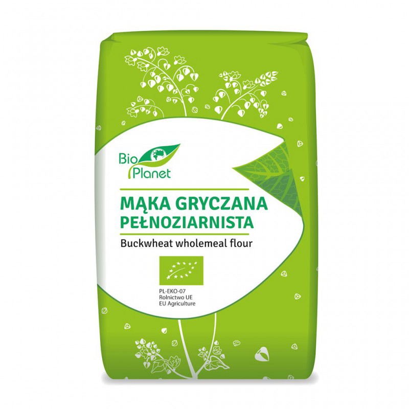 Ekologiški viso grūdo grikių miltai BIO PLANET, 500 g