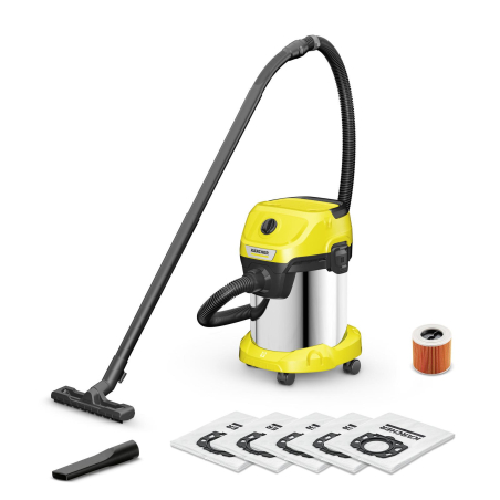 Vacuum Cleaner|KARCHER|Wet and dry vacuum cleaner WD 3 S V-17/4/20 + 4 FB|1000 Watts|Suction power 230W|Capacity 17 l|Noise 74 dB|Yellow|Weight 4.8 kg|1.628-152.0|1.628-152.0