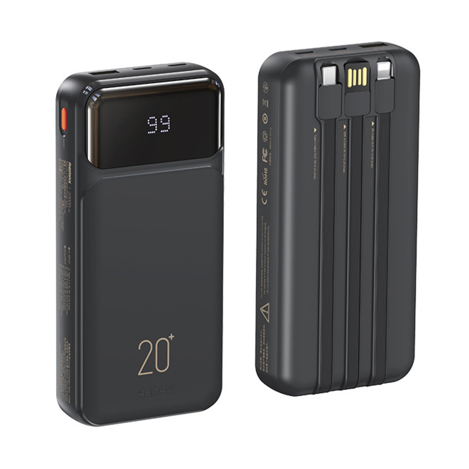 REMAX RPP-686 išorinė baterija - Powerbank 20000mAh, Juoda
