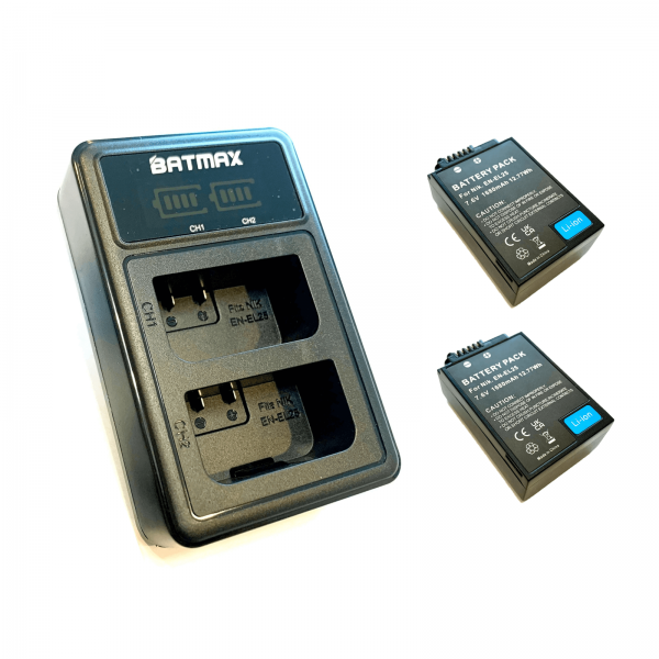 2x Nikon EN-EL25 akumuliatorius 1680 mAh+ dvigubas pakrovėjas